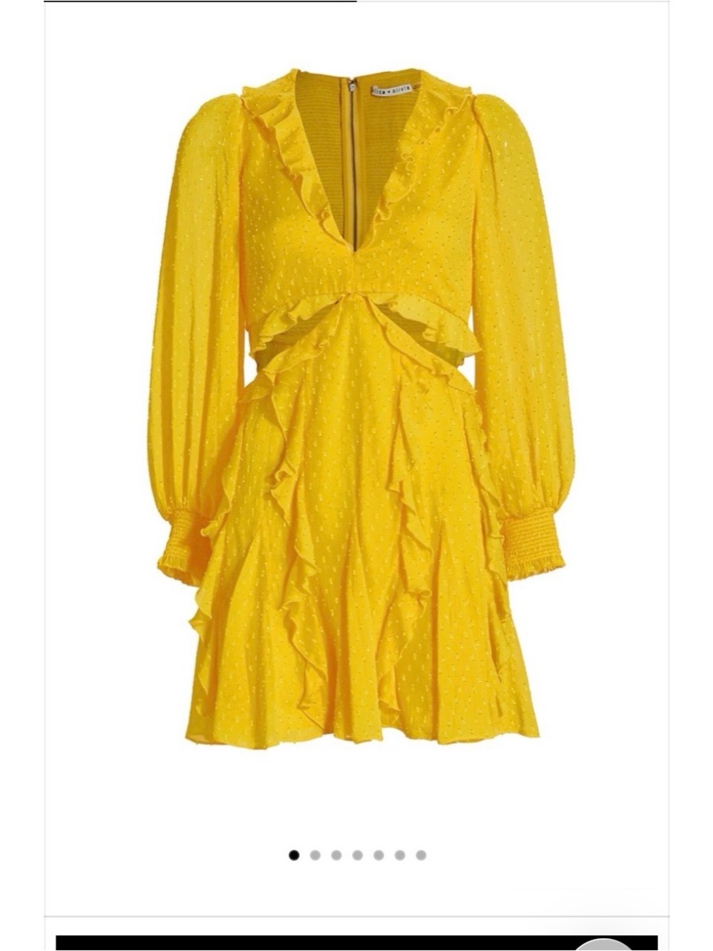 Alice + Olivia Sunshine Ruffle Cutout Midi Dress